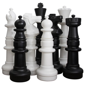 Giant Chess Pieces Complete Set, 37" Tall, White and Black, MegaChess
