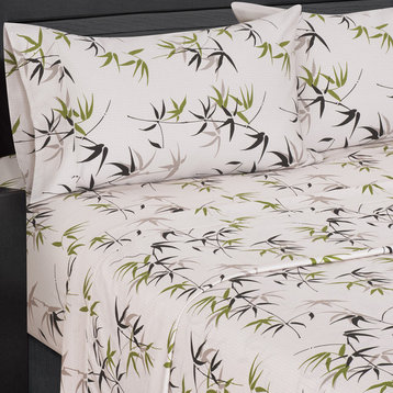 Fern Floral 100% Cotton Weave Bed Sheet Set, King