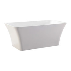 HelixBath Parva Freestanding Acrylic Modern Bathtub 59" White