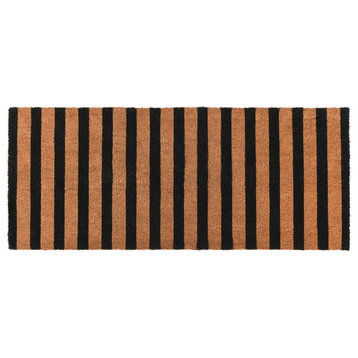 Striped Black and Natural 24x57 Doormat by Kosas Home
