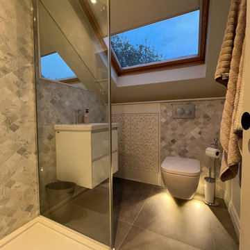 Luxurious marble loft shower room