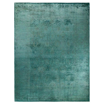 Fine Vibrance, One-of-a-Kind Hand-Knotted Area Rug Green, 9' 3" x 12' 3"