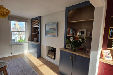 Photo of a medium sized contemporary enclosed dining room in London.