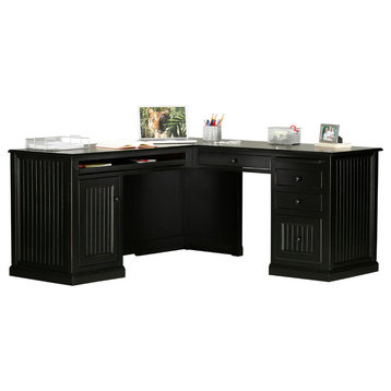 Eagle Furniture Coastal Computer L-Shape Desk, Black