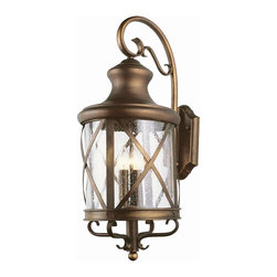 Trans Globe - Trans Globe 9" Chandler 3 Light Wall Lantern, Rubbed Oil Bronze - Outdoor Wall Lights And Sconces