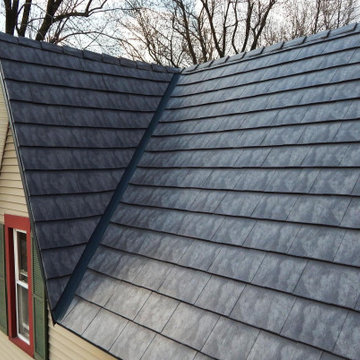 Metal Roofing - Oxford Slate Rock Metal Shingle in Gray House 5