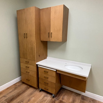 Real Wood Commercial Custom Cabinets and Workstations