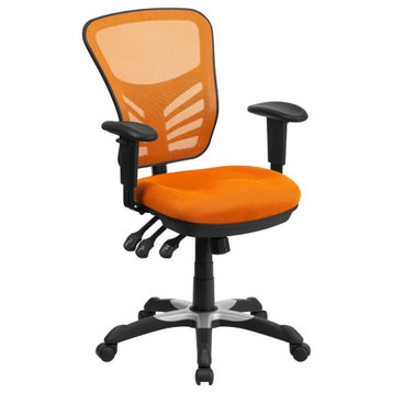 Flash Furniture Mid Back Mesh Swivel Office Chair in Orange