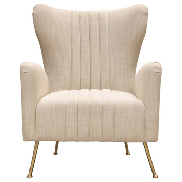 Ava Chair With Gold Legs, Sand Linen
