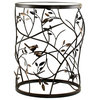FirsTime & Co. Large 'Leaves' Metal Barrel End Table