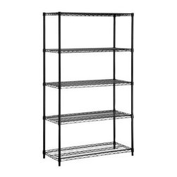 Honey-Can-Do - Honey-Can-Do 5-Shelf 42 in. W x 72 in. H x 18 in. D Black Shelving Unit SHF-0144 - Display And Wall Shelves 