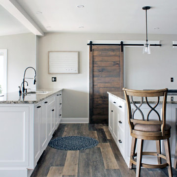 Classic White Lakehouse Kitchen with Island