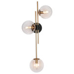 LNC - LNC Modern 3-Light Matte Gold Glass Shade Wall Sconce Fixture 30"H - At LNC, we always believe that Classic is the Timeless Fashion, Liveable is the essential lifestyle, and Natural is the eternal beauty. Every product is an artwork of LNC, we strive to combine timeless design aesthetics with quality, and each piece can be a lasting appeal.