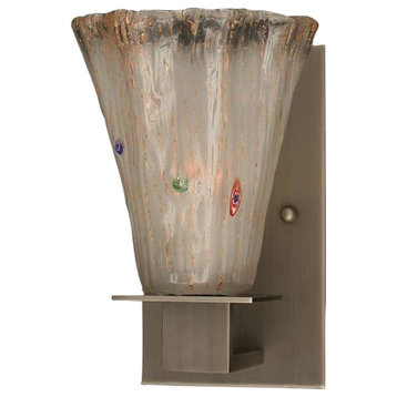 Toltec Lighting Apollo Wall Sconce, Fluted Frosted Crystal Glass