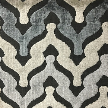 Leicester Cut Velvet Upholstery Fabric, Zinc