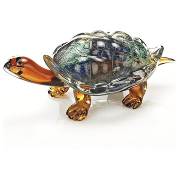 Art Glass Turtle L12"x6"x5"