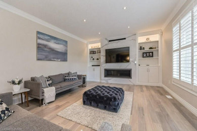 Inspiration for a mid-sized modern family room remodel in Other