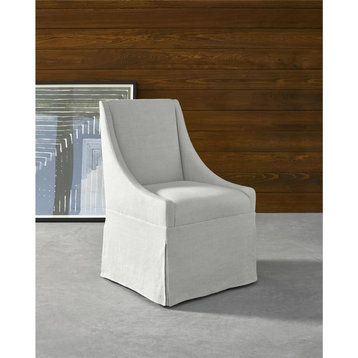 Townsend Belgian Linen Upholstered Skirted Dining Chair Set Of 2
