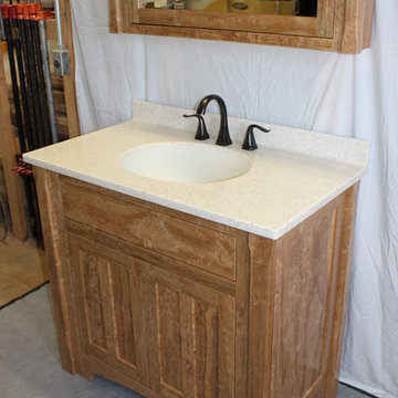 Figured Cherry Custom Built Bathroom Vanity
