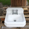 Consigned 1959 Porcelain Cast Iron Period Wall Mount Bathroom Sink 19 x 17