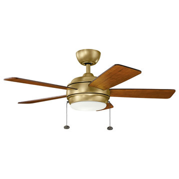 Kichler Starkk LED Ceiling Fan, Natural Brass, 42