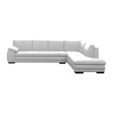 Modern White Leather Sectional Sofas Houzz Jnm Furniture 625 Modern Italian Leather Sectional By J M White Right Facing Chaise