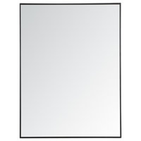 Elegant Decor Eternity 48" x 36" Contemporary Metal Frame Mirror in Black