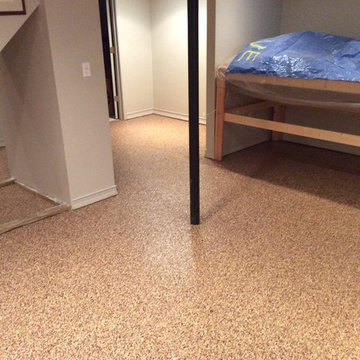 Basement with Mitigated Epoxy Flooring