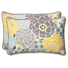 Spring Bling Blue Over-sized Rectangular Throw Pillow, Set of 2