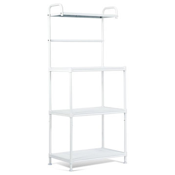 Costway 4-tier Contemporary Iron Baker's Rack with Thicken Pipes in White