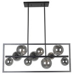 Dainolite - 10LT Halogen Horiz Pendant MB With Smoked Glass - 10 Light Halogen Horizontal Pendant Matte Black Finish with Smoked Glass Bulb Type:G9 Number of Bulbs:10 Bulbs Included:Bulbs Not Included UL Listed:UL Listed Bult Wattage:25 Hardwire or Plug:,Hardwire