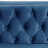 Rebekah 2 Piece Velvet Living Room Set Sofa, Loveseat 2-Pieces, Grey, Navy Blue