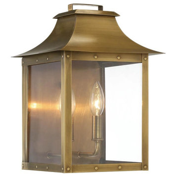 Acclaim Manchester 2-Light Outdoor Wall Light 8414AB, Aged Brass