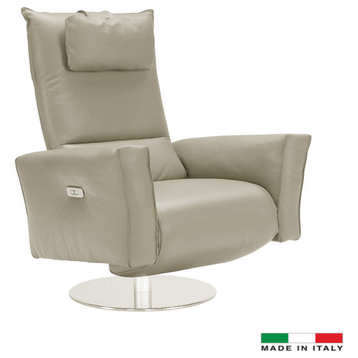 Lia Collection Accent Chair Recliner, Full Grain Italian Leather