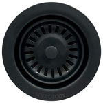Sinkology - SinkSense Kitchen Sink 3.5" Disposal Flange Drain With Stopper, Matte Black - Creating the kitchen of your dreams includes all of the finishing touches like a beautiful, effective disposal drain from Sinkology. This InSinkErator-compatible disposal drain is created with solid brass material and completed with a bold matte black finish. The SinkSense disposal flange fits standard 3.5" drain holes, making it simple to install and even easier to use. The solid brass construction stands up to the daily needs of a busy kitchen sink. The high-quality design is backed by a lifetime warranty�the Sinkology Everyday Promise.