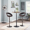 LumiSource Pebble Table, Black Metal/Walnut Wood