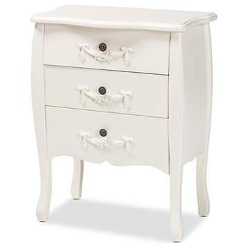 Baxton Studio Eliya Classic and Traditional White Finished Wood 3-Drawer