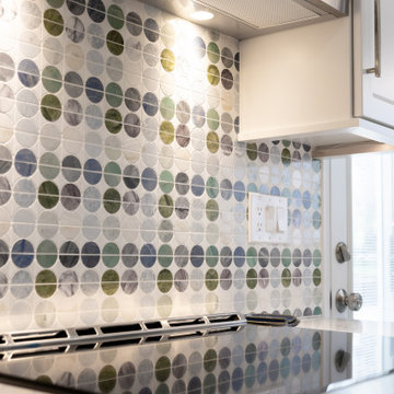 Custom White Kitchen with Calacatta Azulean Quartz Countertops
