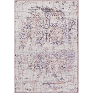 Country and Floral Glencoe 4'x6' Rectangle Lavender Area Rug