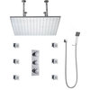 24" Ceiling Shower Rain Head Set With Shower Body Jets