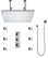 24" Ceiling Shower Rain Head Set With Shower Body Jets