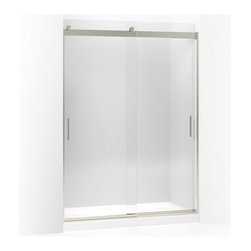 Levity(R) sliding shower door, 82" H x 56-5/8 - 59-5/8" W, with 3/8" thick Cryst - Shower Doors