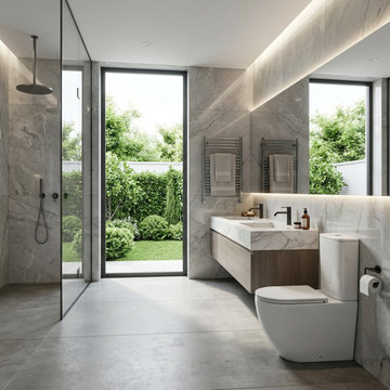 Modern Rimless Back-to-Wall Toilet - Space Saving & Easy Clean (CT-10830)