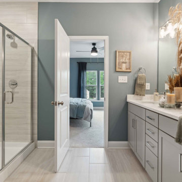 The Byrd - New Villa Model Home at Amburn- Primary Bathroom