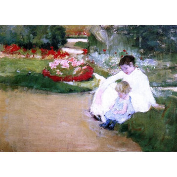 Mary Cassatt Woman and Child Seated in a Garden Wall Decal Print