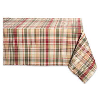 DII Give Thanks Plaid Tablecloth 60"x104"