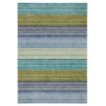 Company C - Brushstroke Rug, Blue, 8' X 10' Area Rug - Our hand-made Brushstroke rug comes alive on a canvas of hand-tufted pure wool, and is enlivened by a melange of muted colors and a painterly design.