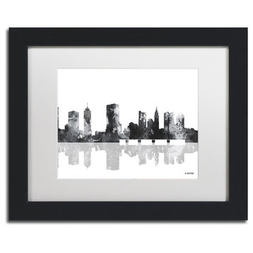 Watson 'Columbus Ohio Skyline BG-1' Art, Black Frame, 11"x14", White Matte