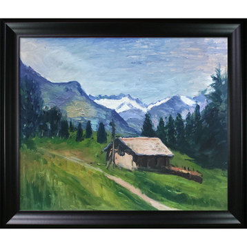 La Pastiche Savory Alps with Black Matte Frame, 25" x 29"