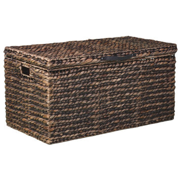 Nilam Water Hyacinth Cocktail Storage Trunk Table